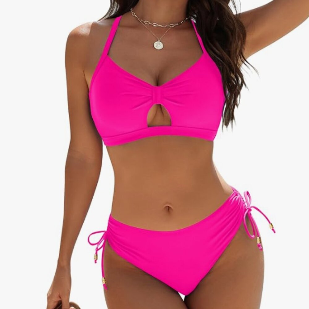 Blooming Jelly Women's Bikini Sets Cheeky Two Piece Swimsuit String Curvy Padded